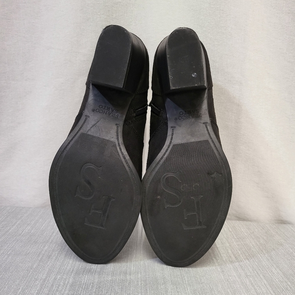 Franco Sarto Shoes‎ Womens 10M Black Booties Ankle Boots Huette Block Heel - Picture 10 of 11